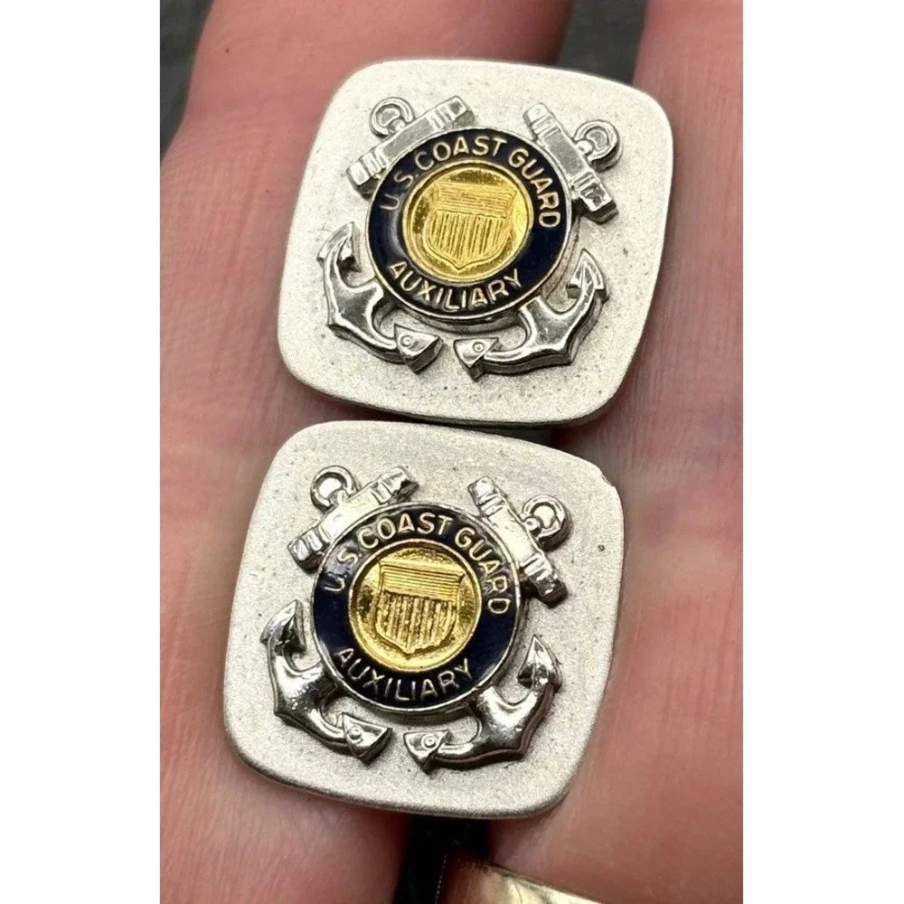 US Coast Guard Auxiliary Silver Tone Gold Tone Cufflinks